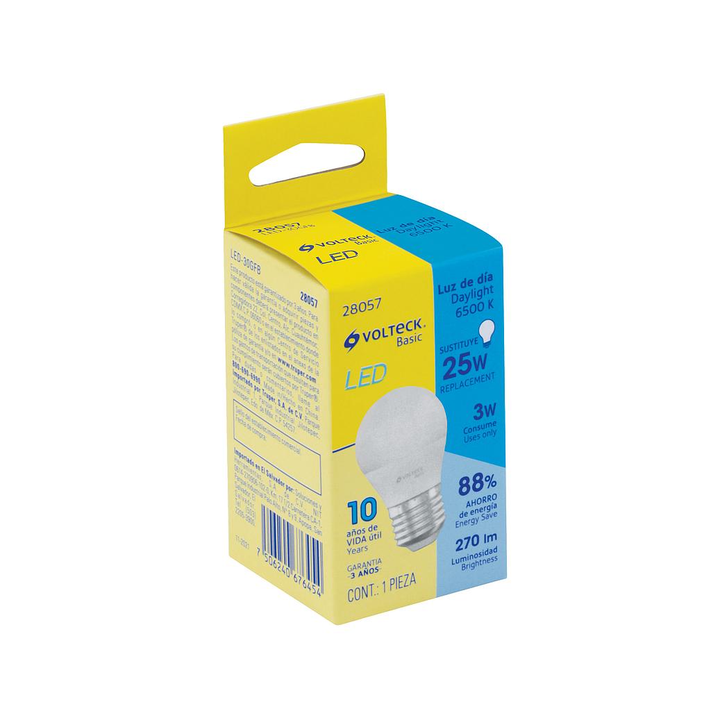 LAMPARA DE LED TIPO BULBO 3W .