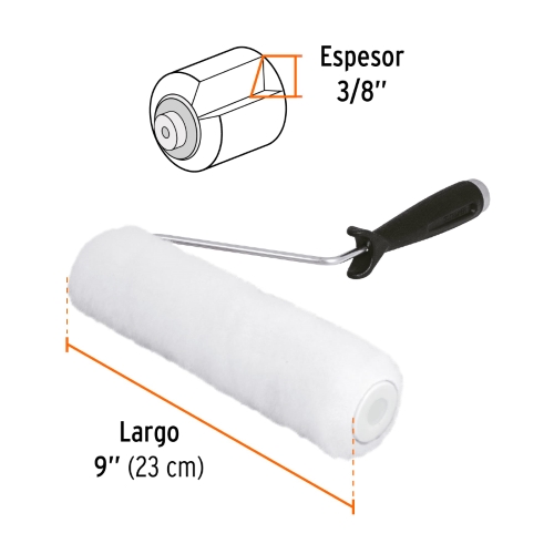 RODILLO P/PINTAR FELPA 9X3/8" LISA TRUPE