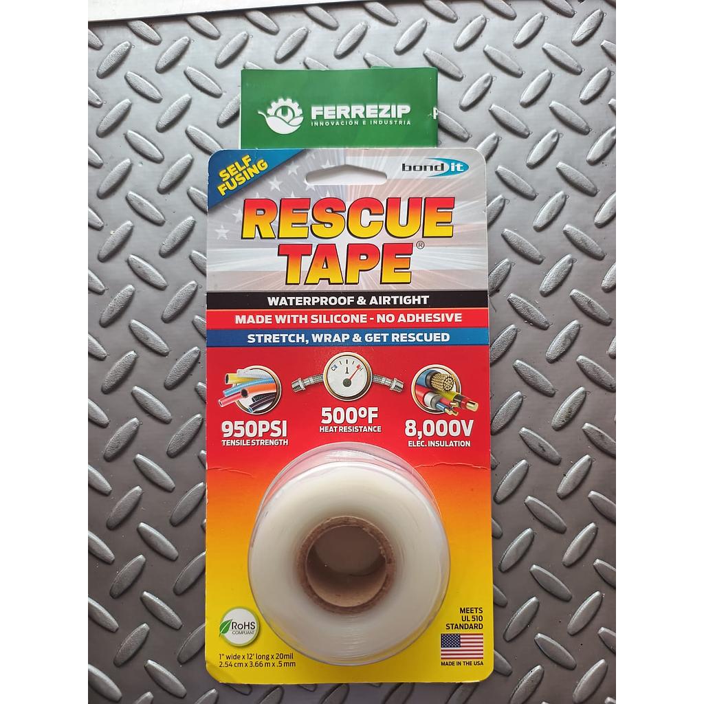 CINTA DE RESCATE AUTOFUSIONABLE DE SILICONA 1" X 12" largo X .5mm  TRANSPARENTE