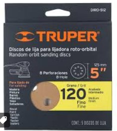 PAQUETE C/5PZ LIJA DISCO G-120 TRUPER