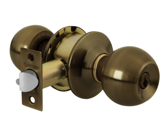 CERRADURA POMO RECAMARA LATON ANTIGUO