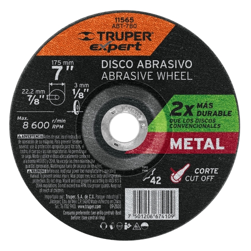 DISCO P/CORTE METAL 7&quot; ABT-780