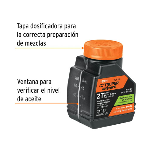ACEITE SINTETICO PARA MOTOR 2 TIEMPOS 60 ML