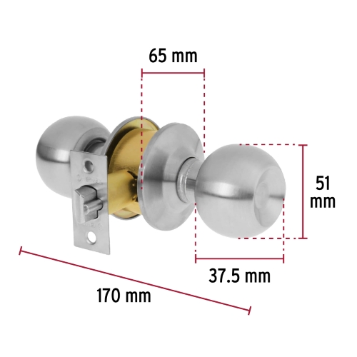 CERRADURA POMO E.PRINCIPAL CROMO MATE