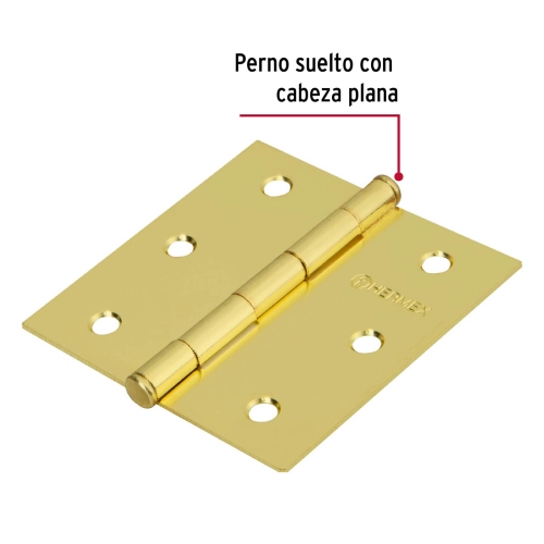 BISAGRA CUADRADA LATONADA 3X3