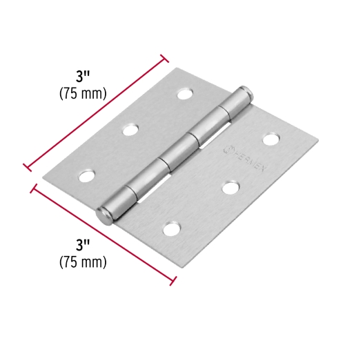 BISAGRA CUADRADA CROMO MATE 3X3 ,
