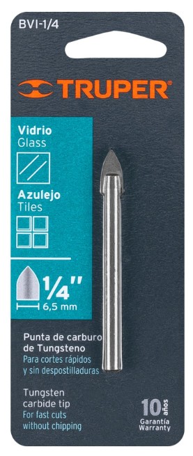 BROCA PARA VIDRIO Y AZULEJO 1/4