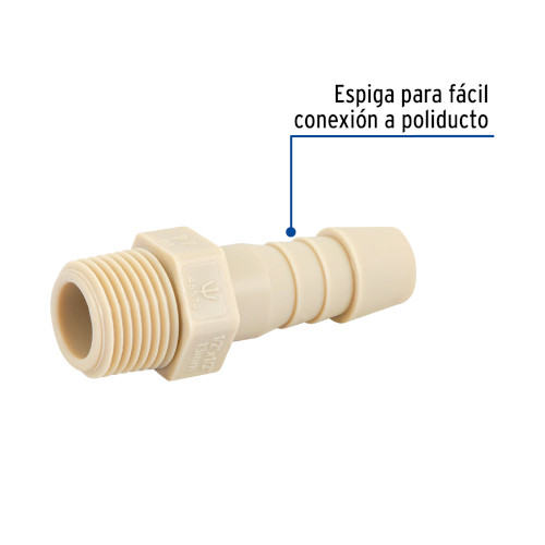 ADAPTADOR MACHO 1/2&quot; INSERCION POLIPROPILENO