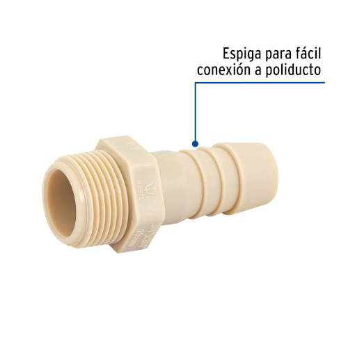 ADAPTADOR MACHO 3/4&quot; INSERCION POLIPROPILENO