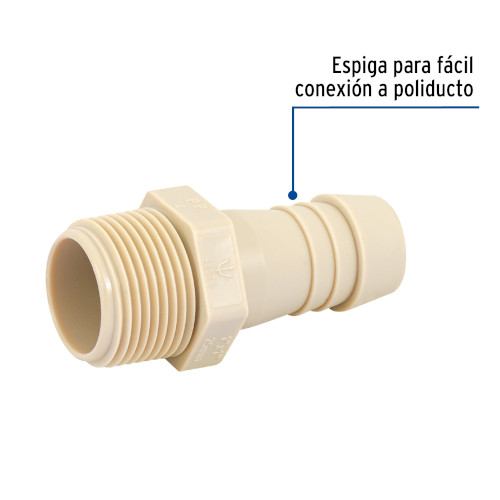 ADAPTADOR MACHO 1&quot; INSERCION POLIPROPILENO