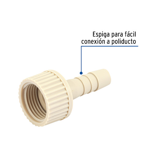 ADAPTADOR HEMBRA 3/4&quot;X3/8&quot; MOVIBLE INSERCION POLI.