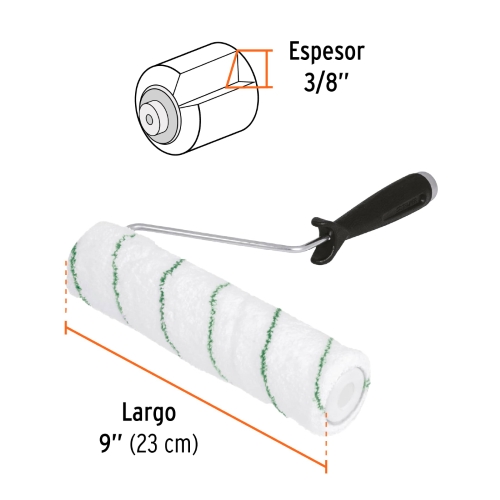RODILLO P/PINTAR FELPA 3/8X9 MICROFI TRU