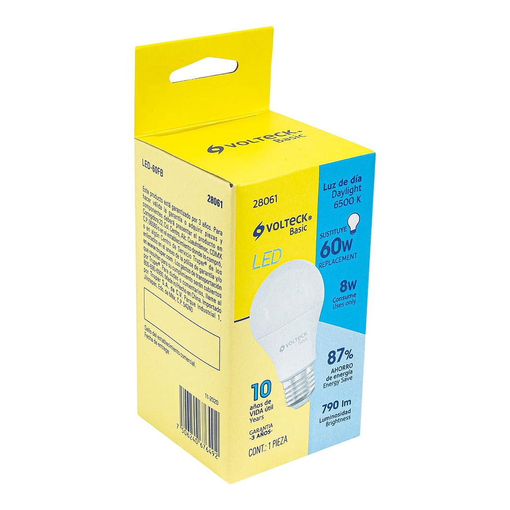 LAMPARA LED 8W A19 LUZ DIA