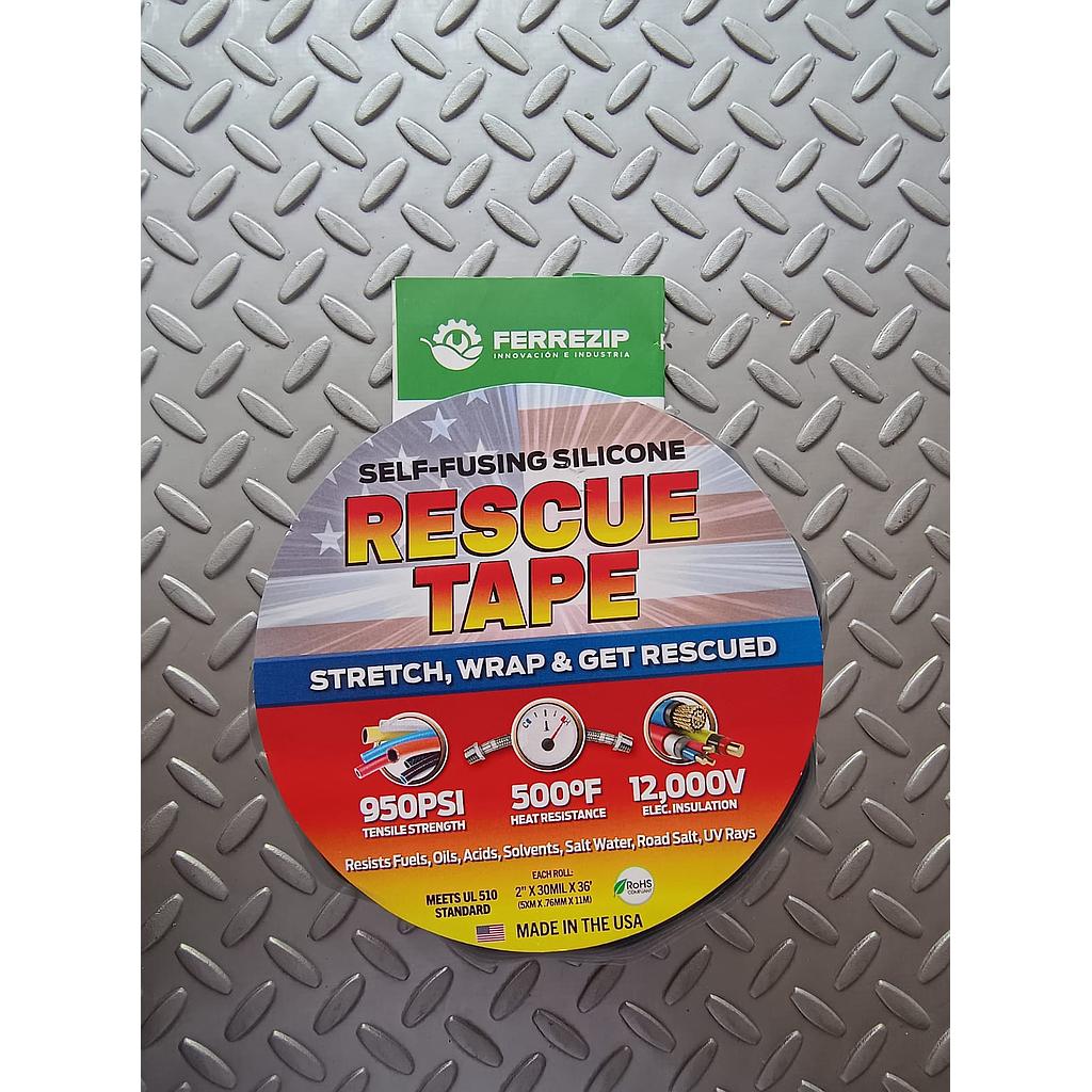 CINTA DE RESCATE INDUSTRIAL AUTOFUSIONABLE DE SILICONA 2&quot;  X 11m X .76mm  NEGRO