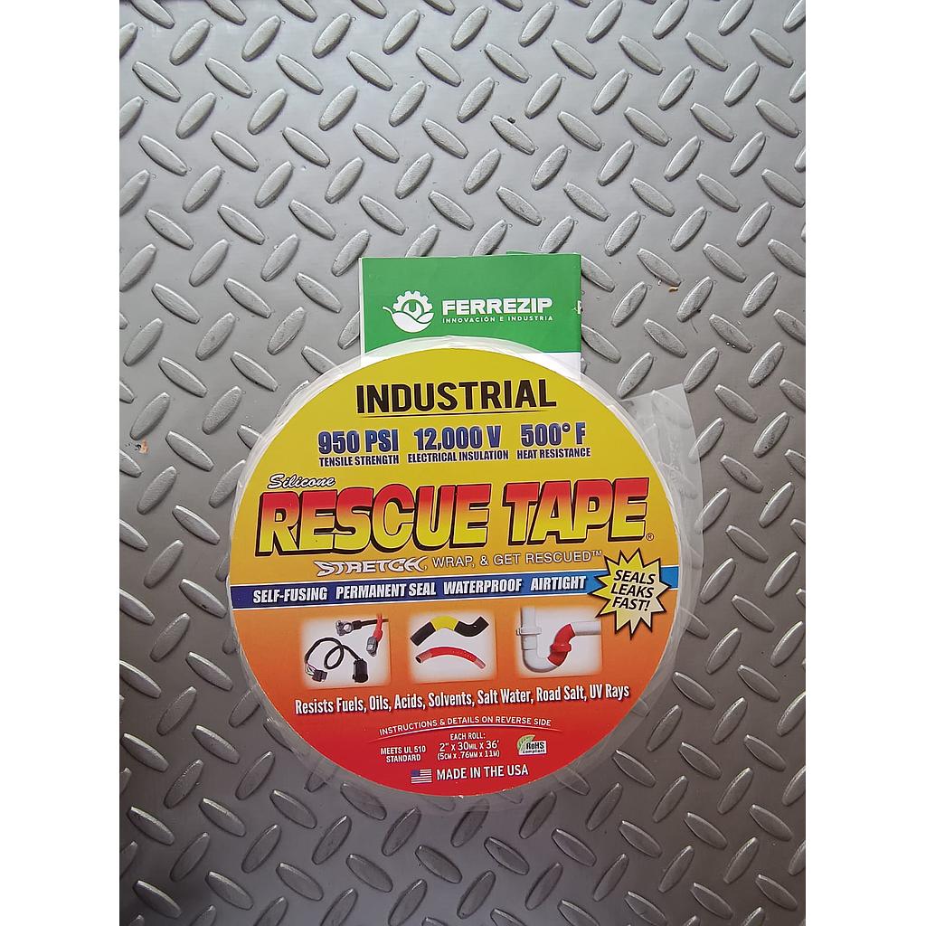CINTA DE RESCATE INDUSTRIAL  AUTOFUSIONABLE DE SILICONA 2&quot;  X 11m X .76mm  BLANCO