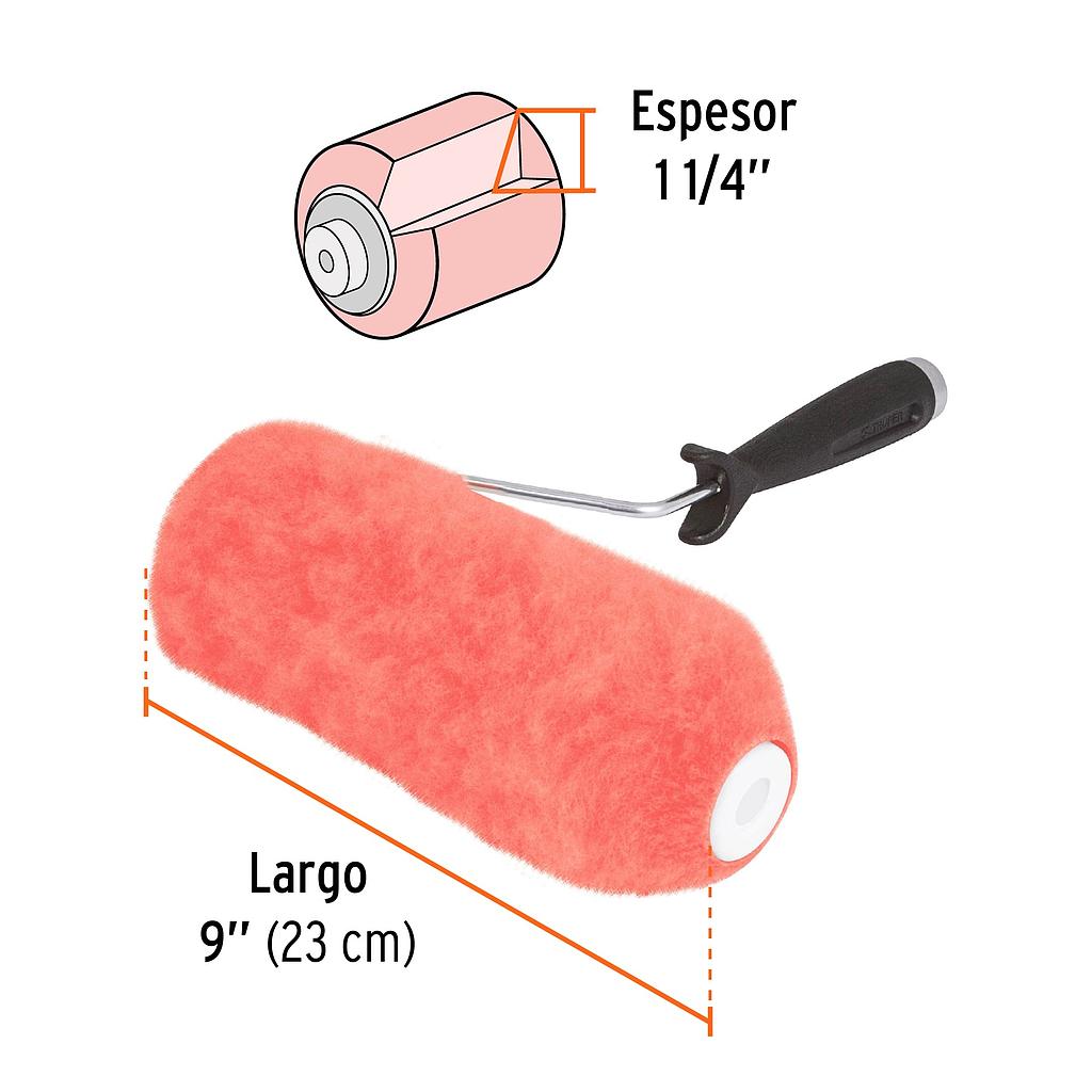 RODILLO 9&quot; FELPA 11/4 P/SUPERF EXTRARUGO