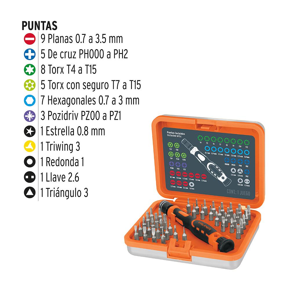 JUEGO DE DESARMADOR DE PRECISIÓN CON 42 PUNTAS