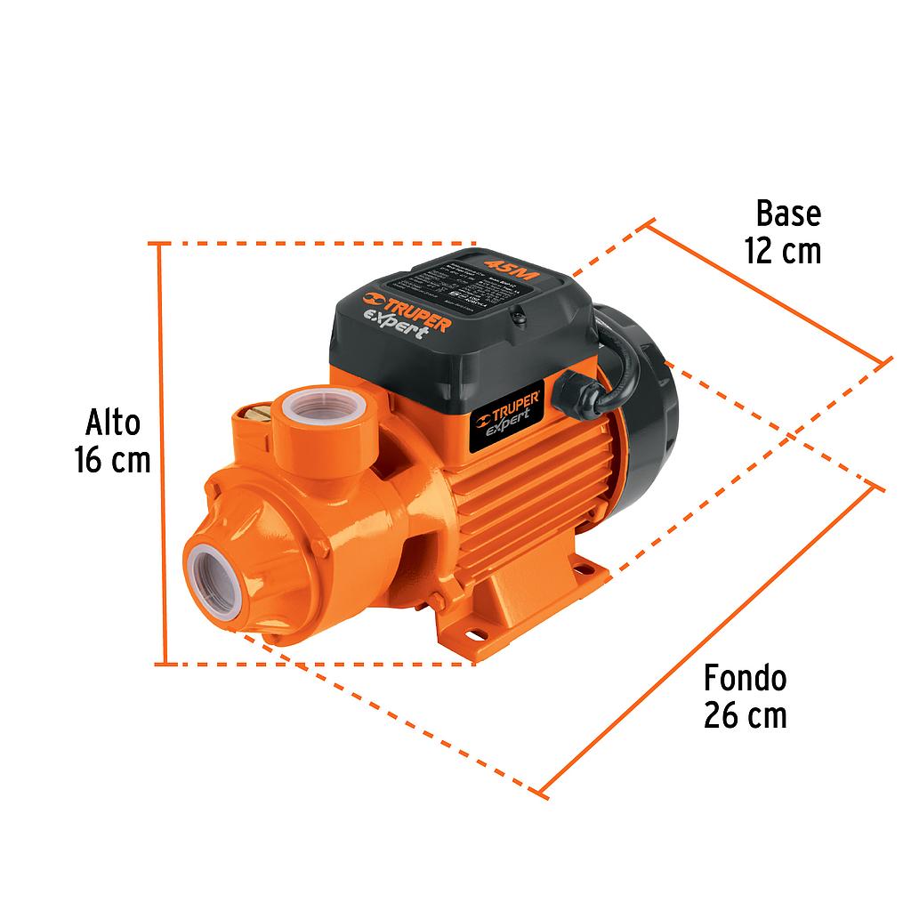 BOMBA PERIFÉRICA 1/2 HP, ALTURA MÁXIMA 45 M,
