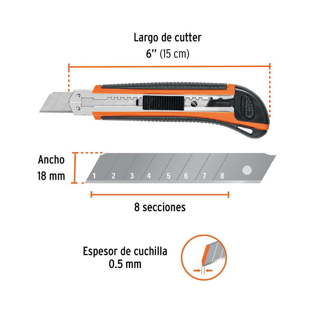 16977 CUTTER 18 MM PROFESIONAL CON ALMA METÁLICA Y GRIP, TRUPER