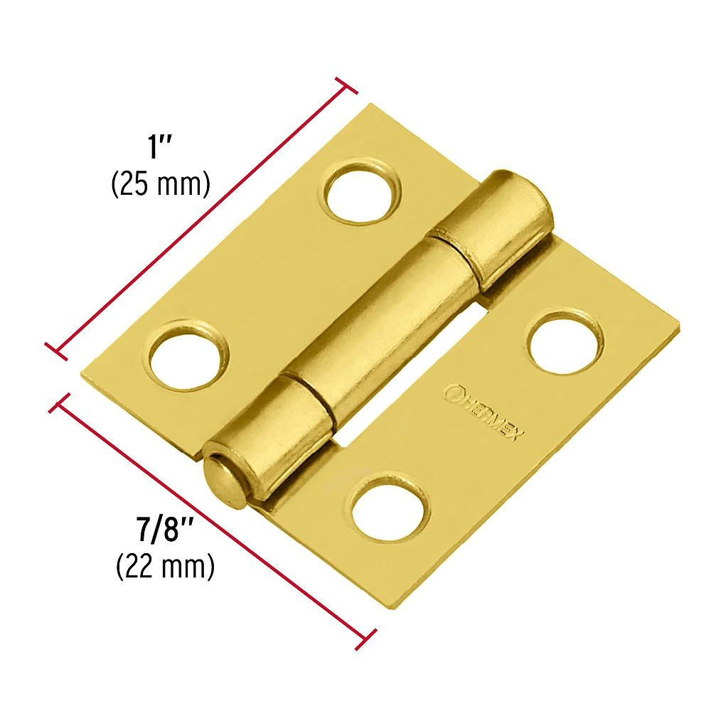 BISAGRA 1X7/8 ACERO LATONADO HERMEX