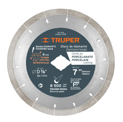 DISCO DIAMANTE 7X1.6&quot; CORTE PORCELANATO